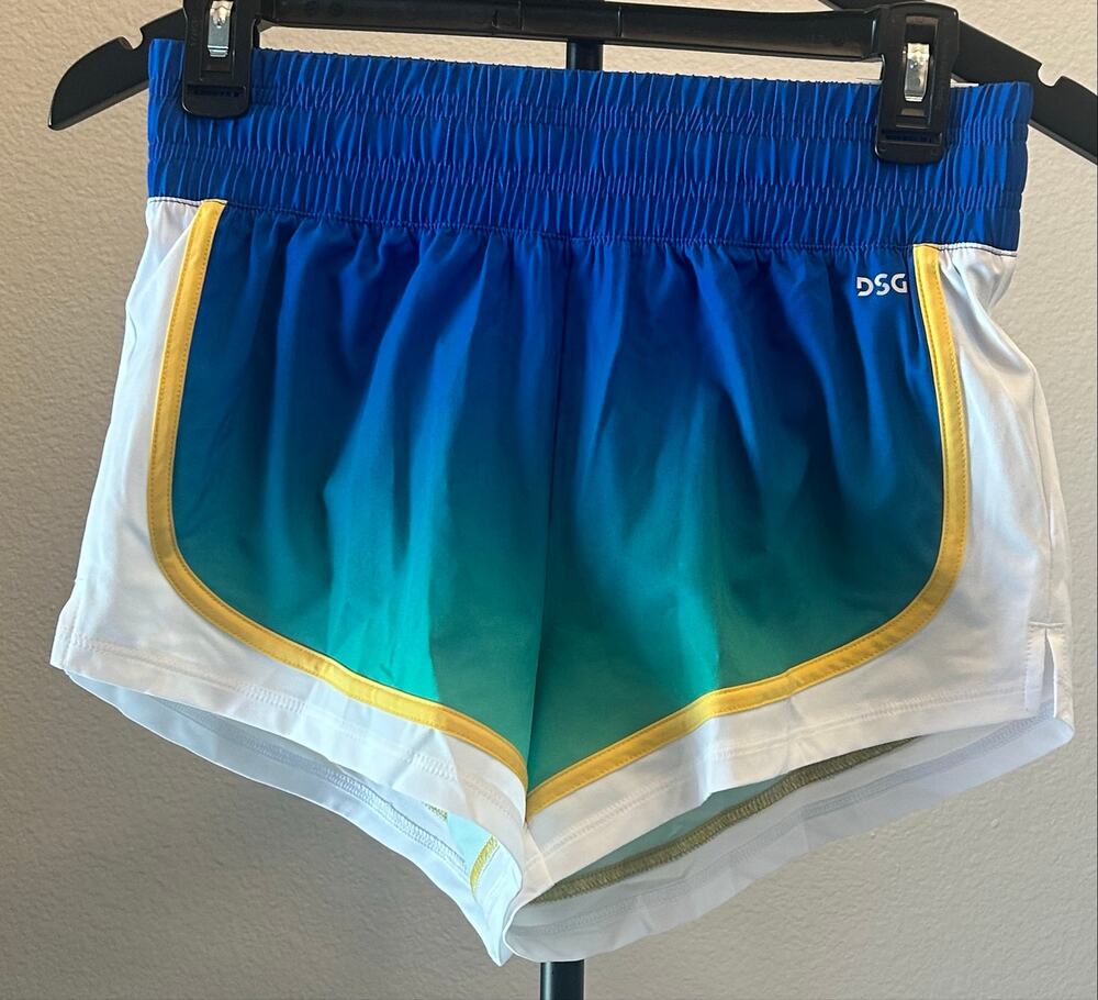 DSG High Rise Stride Shorts NWT Women's XS Blue Ombre Athletic Running 3"